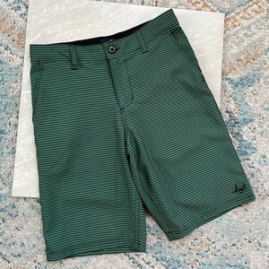Lost Green and Black Striped Board Shorts- Size 12